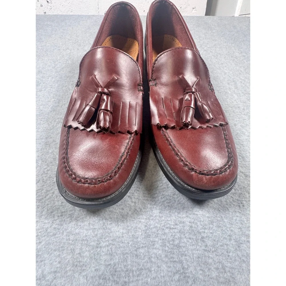 GH Bass Weejuns Marietta Mens Burgundy Leather Kiltie Tassel Loafers 9.5M